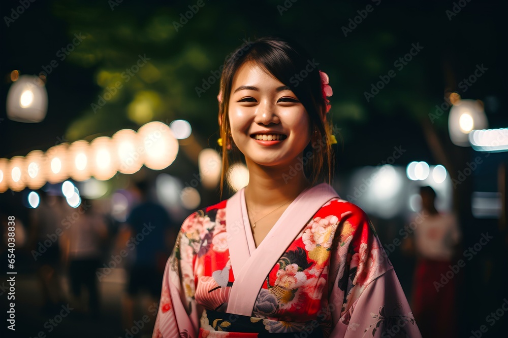 Fototapeta premium 浴衣を着た女性