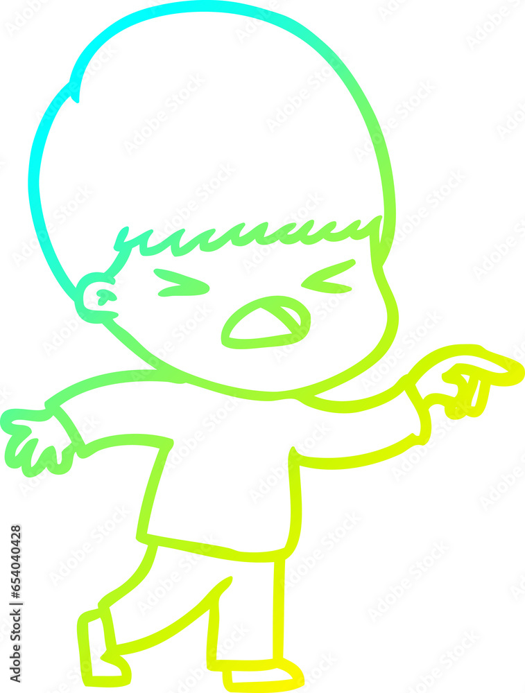 cold gradient line drawing of a cartoon stressed man cold gradient line drawing of a cartoon stressed man
