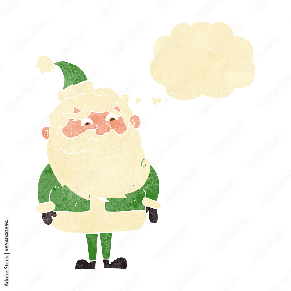 Fototapeta premium cartoon santa claus with thought bubble