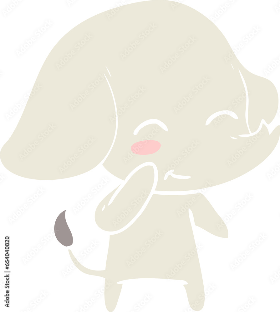 cute flat color style cartoon elephant cute flat color style cartoon elephant