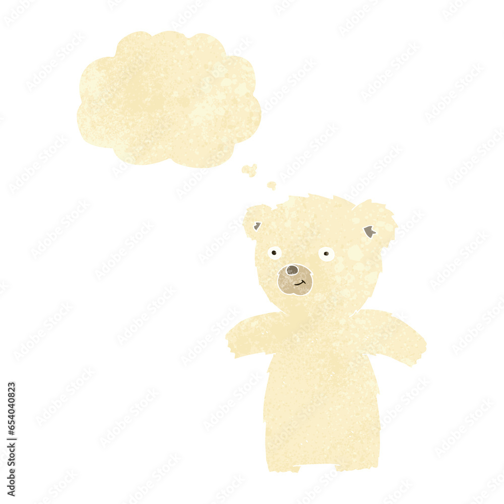 cute cartoon polar bear with thought bubble cute cartoon polar bear with thought bubble