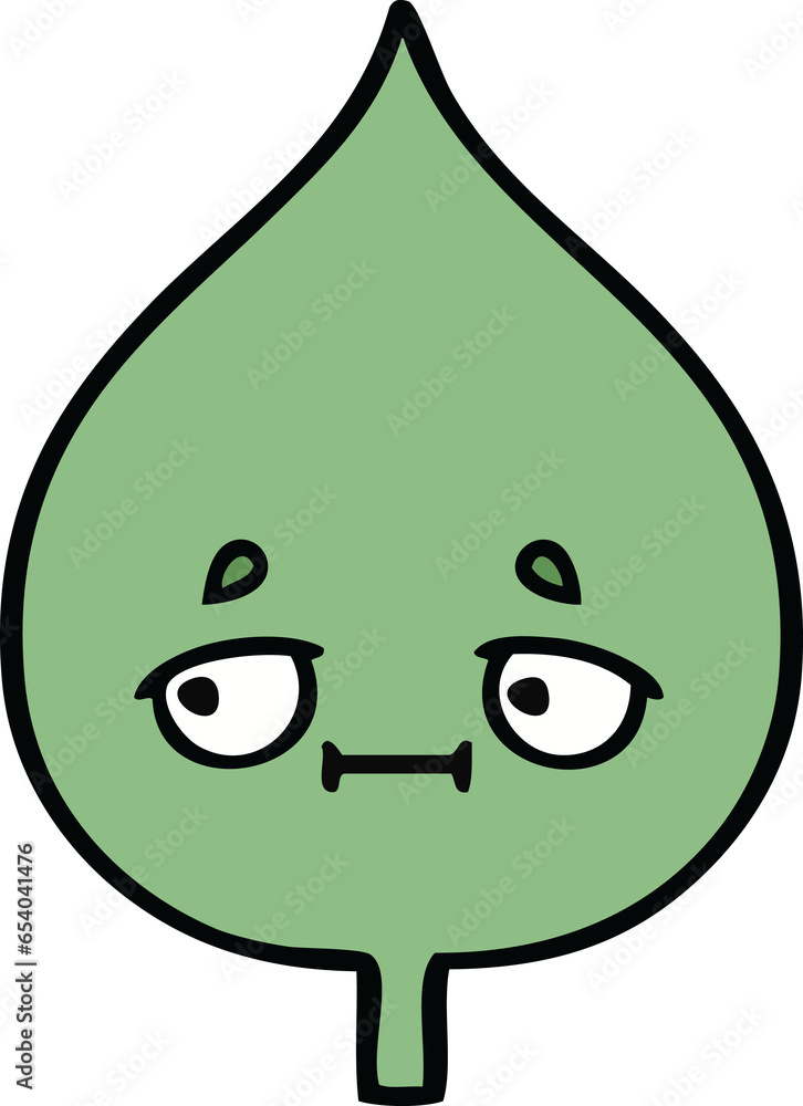 cute cartoon of a expressional leaf cute cartoon of a expressional leaf