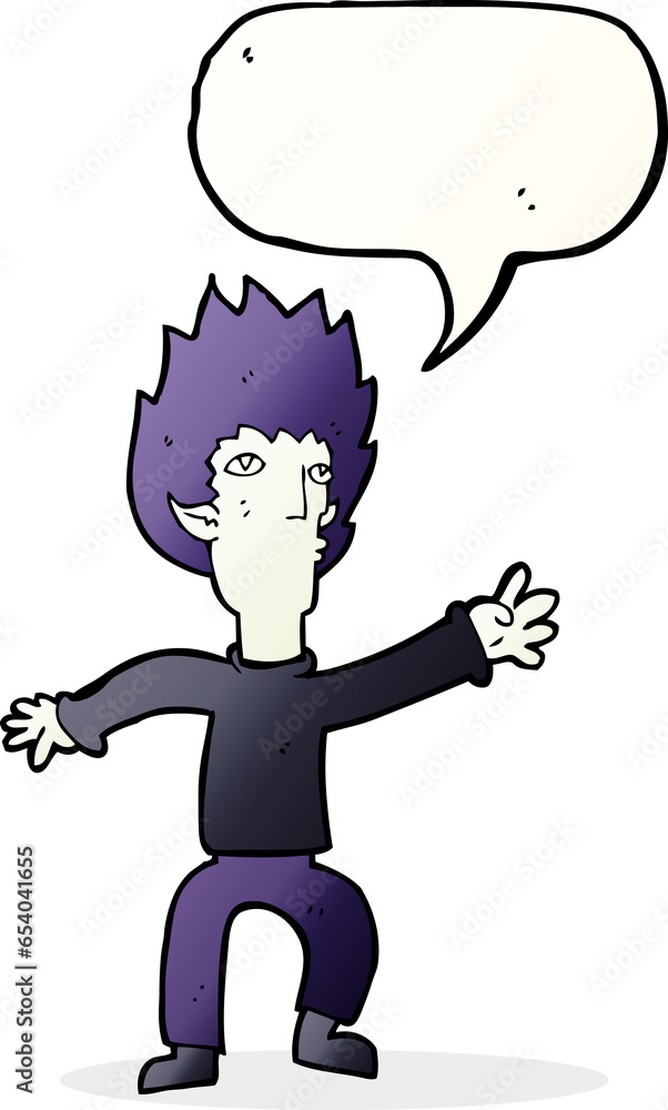 cartoon vampire with speech bubble cartoon vampire with speech bubble