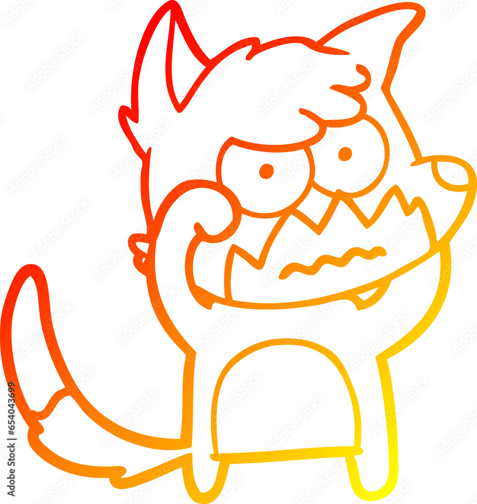 warm gradient line drawing of a cartoon annoyed fox warm gradient line drawing of a cartoon annoyed fox