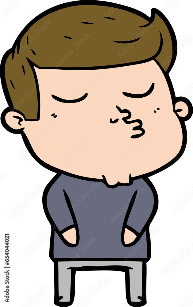 cartoon model guy pouting