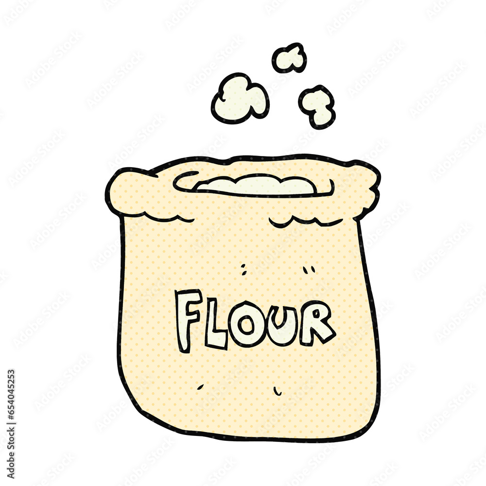 freehand drawn cartoon bag of flour freehand drawn cartoon bag of flour