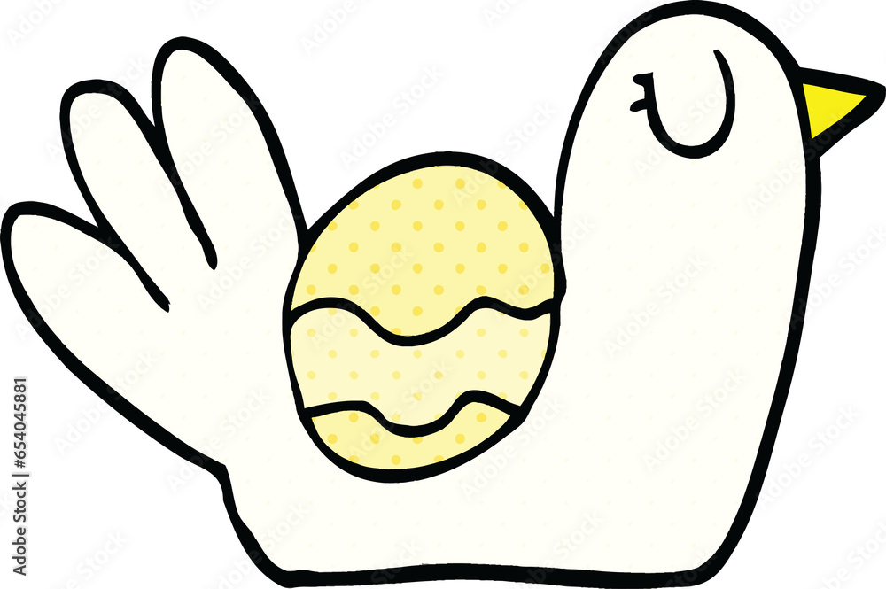 comic book style cartoon nesting bird comic book style cartoon nesting bird