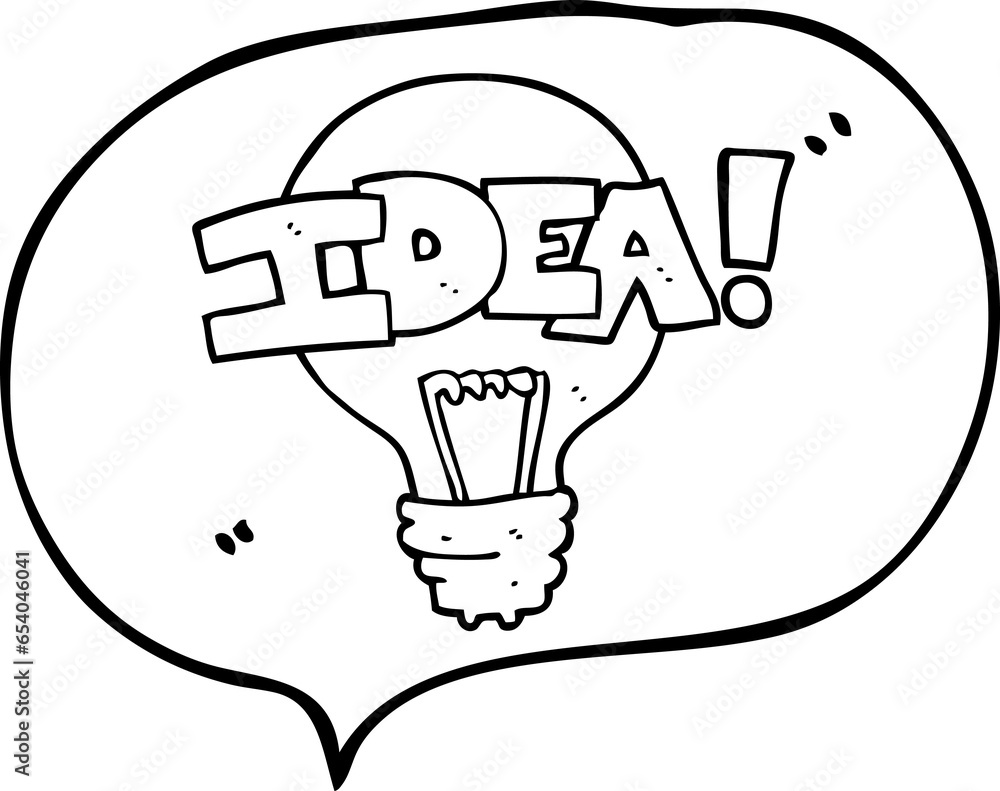 freehand drawn speech bubble cartoon idea light bulb symbol freehand drawn speech bubble cartoon idea light bulb symbol