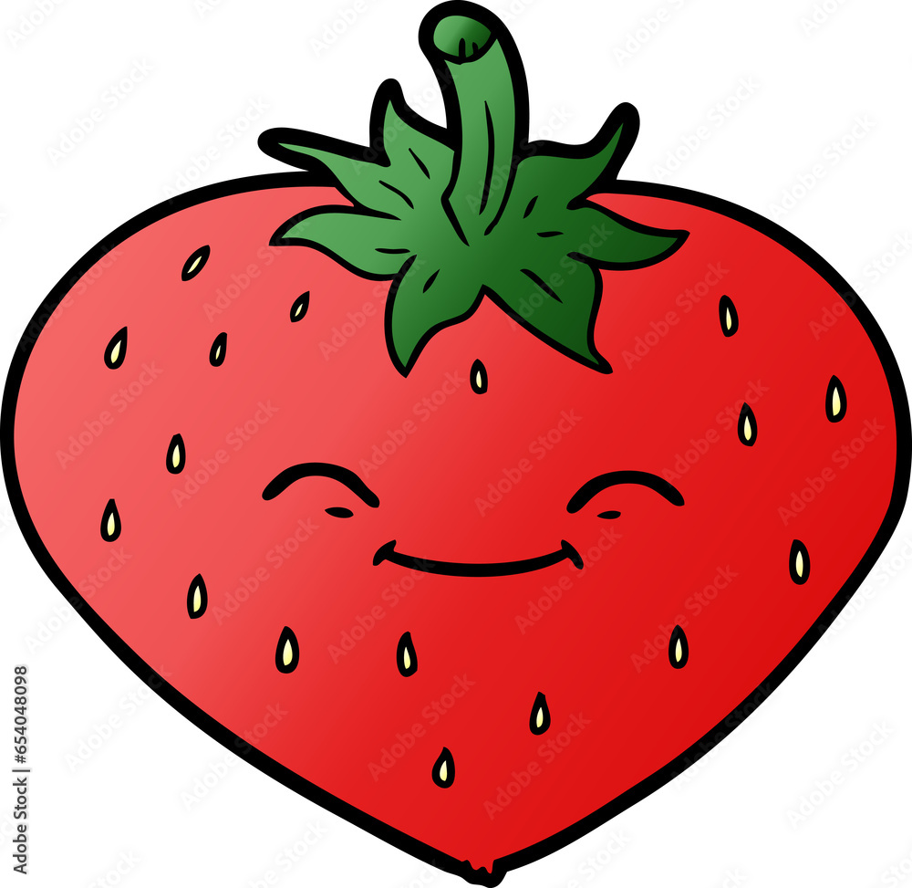 Obraz premium cartoon strawberry