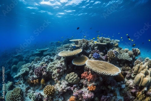 The stunning ocean teemed with diverse marine life. Generative AI