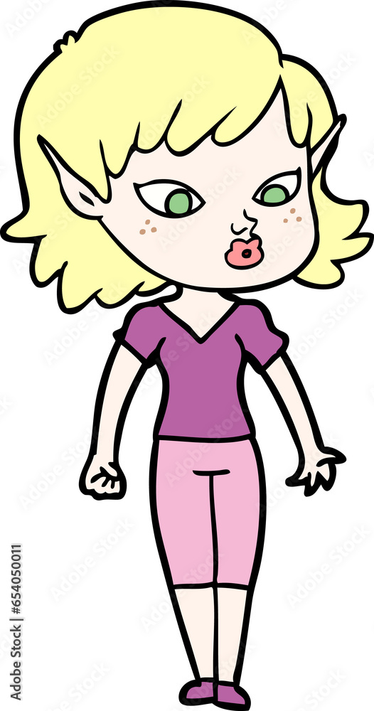 pretty cartoon elf girl pretty cartoon elf girl