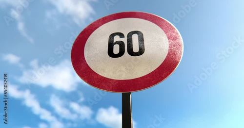 60 Max Speed Limit Sign