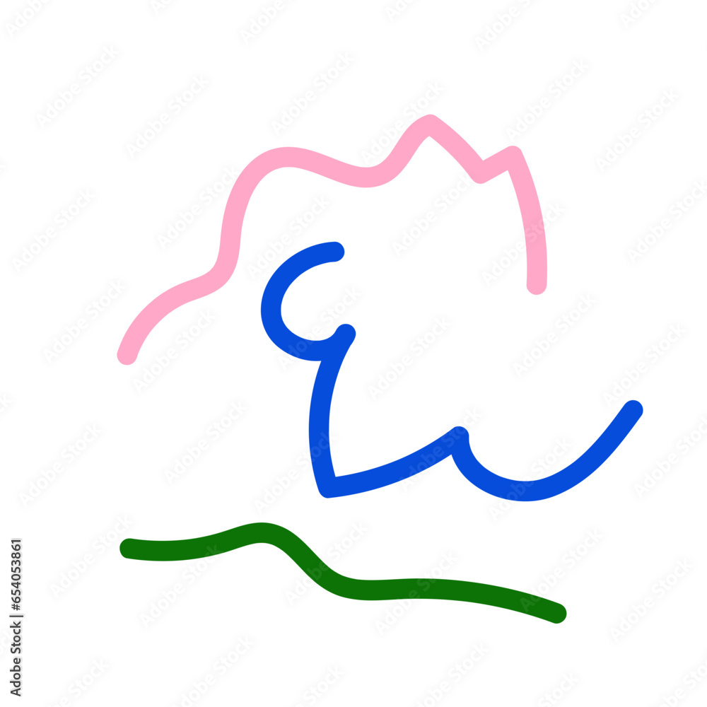 Green blue pink abstract scribble doodle Green blue pink abstract scribble doodle