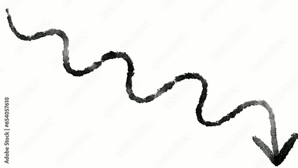 Animated self-drawing brushstroke hand drawn arrow design element isolated on white background Animated self-drawing brushstroke hand drawn arrow design element isolated on white background