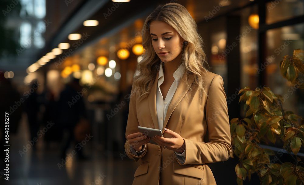 Obraz premium businesswoman using smartphone. 