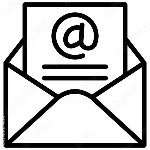 email icon illustration design with outline