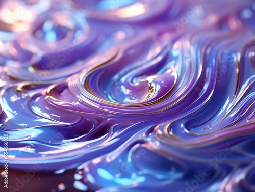 Colorful Liquid Paint Texture Background. Iridescent Fluid Wave