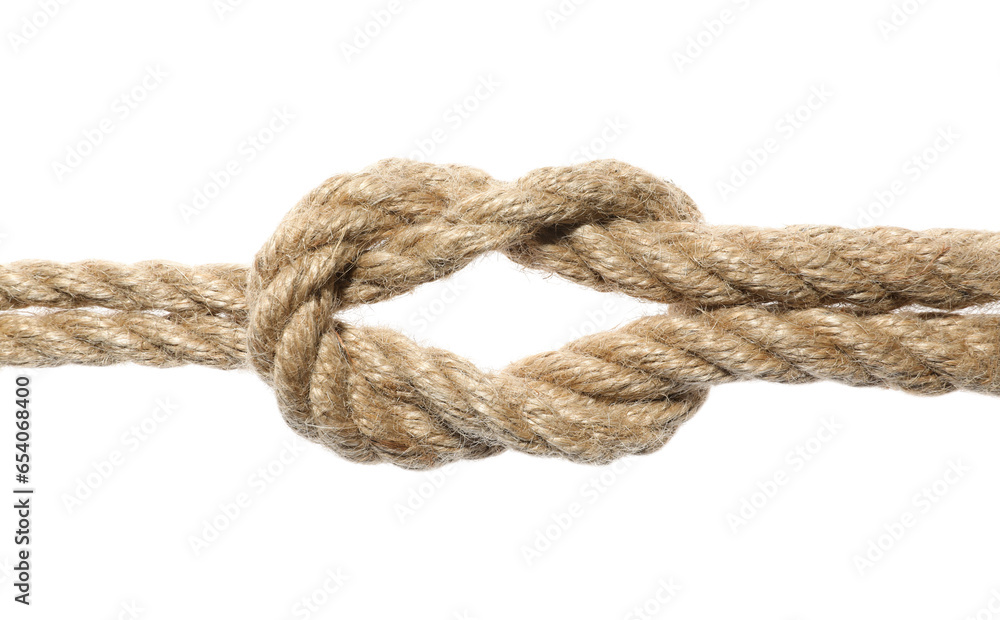 Hemp ropes with knot isolated on white Hemp ropes with knot isolated on white