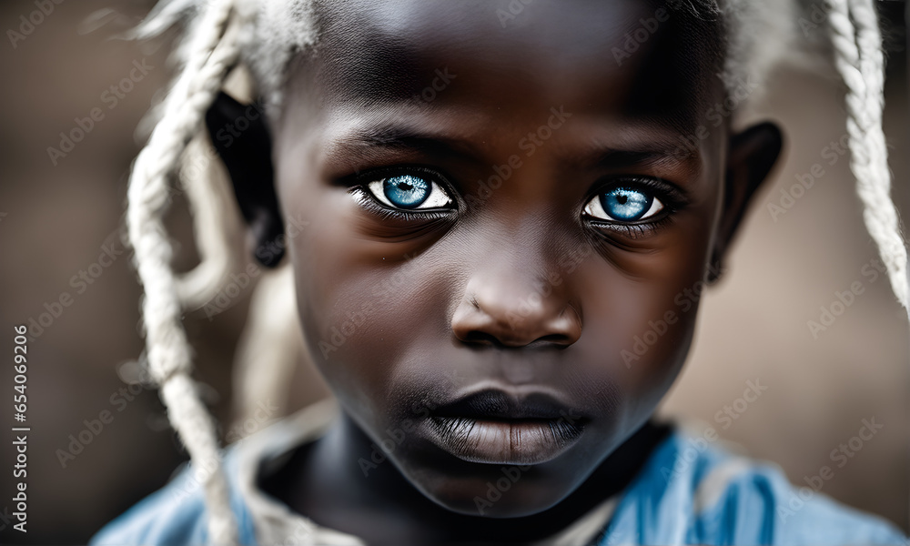Beautiful eyes of a black child posing for a photo Beautiful eyes of a black child posing for a photo