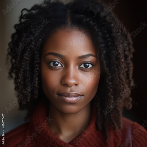 Attractive Black Lady with Bright Eyes and Beautiful Face