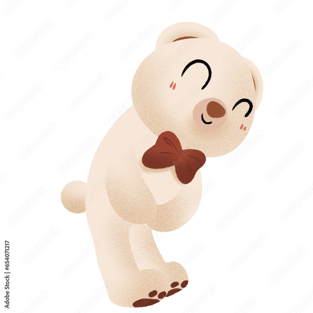 Fototapeta premium Cute bear and moon,bear cartoon,Cute animal