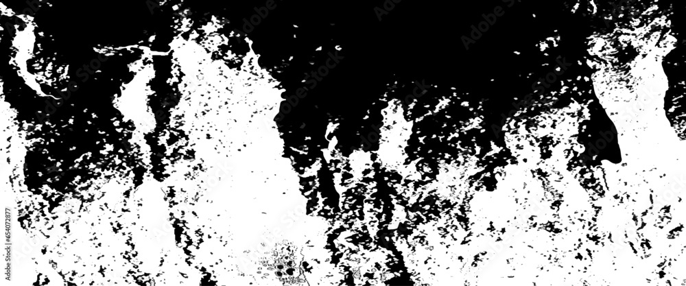 Old Ultrawide Grunge Seamless Black and White Texture, rustic grunge vector texture with grain and stains.