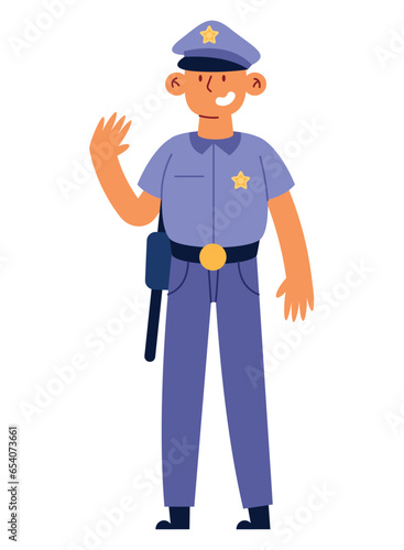police standing smiling