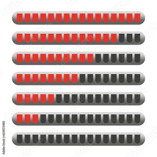 Horizontal loading or measuring bars. Vector illustration. EPS 10.