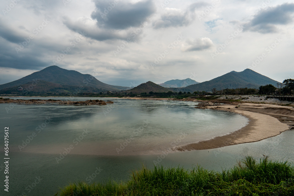 Mekong River view at Chiang Khan , Loei province, Thailand.