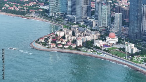 aerial view of Qingdao city china 