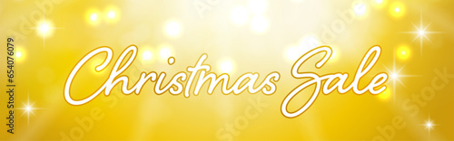 キラキラ光る金色背景のクリスマスバナー