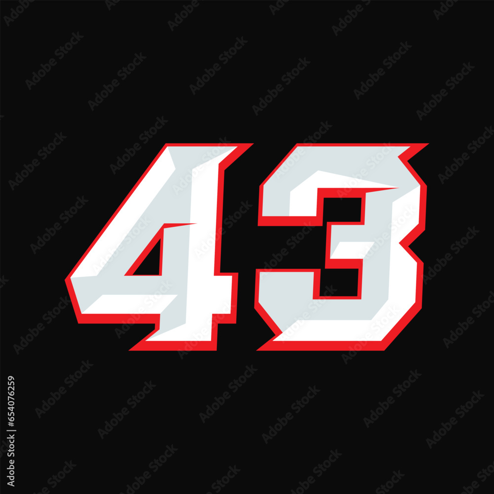 Number Racing 43 Design Vector Number Racing 43 Design Vector