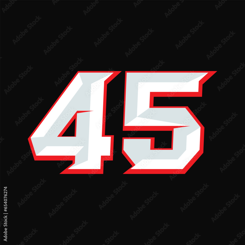 Number Racing 46 Design Vector