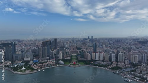 aerial view of Qingdao city china 