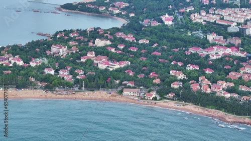 aerial view of Qingdao city china 