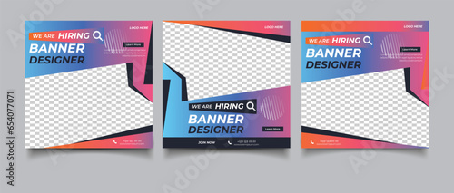 Business conference meeting social media post banner design template
