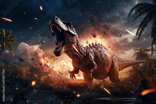 tyrannosaurus rex dinosaur, Generative AI photo