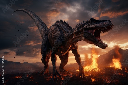 tyrannosaurus dinosaur 3d render  Generative AI