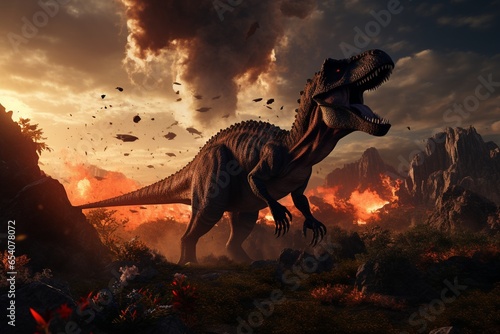 tyrannosaurus rex 3d render, Generative AI © Nino39
