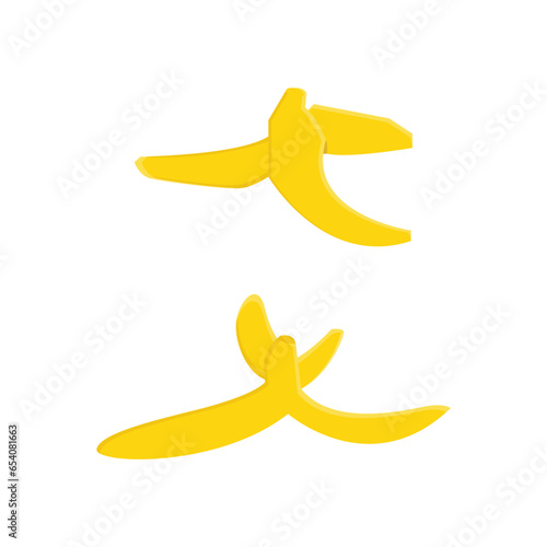 Vector illustration of two banana peels