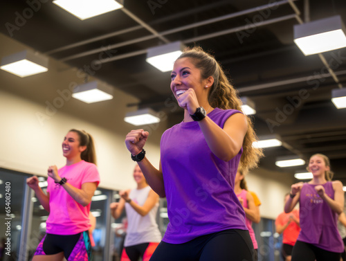 African American women enjoy fun zumba classes, expressing their active lifestyle with friends