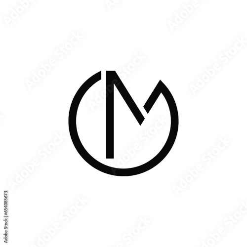 Outstanding professional elegant trendy awesome artistic black and white color OM MO initial based Alphabet icon logo.
