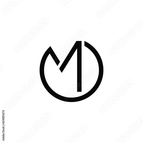 Outstanding professional elegant trendy awesome artistic black and white color OM MO initial based Alphabet icon logo.