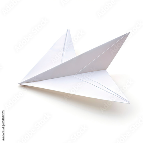An origami paper boat on a white background