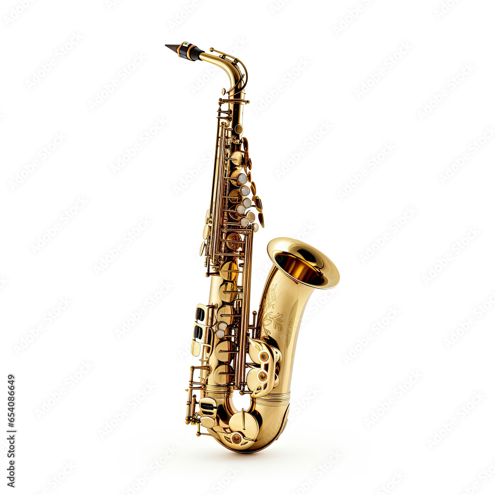 Obraz premium A saxophone on a white background