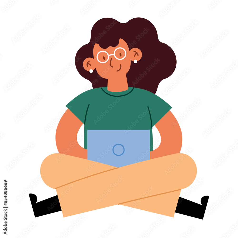 woman studing on laptop