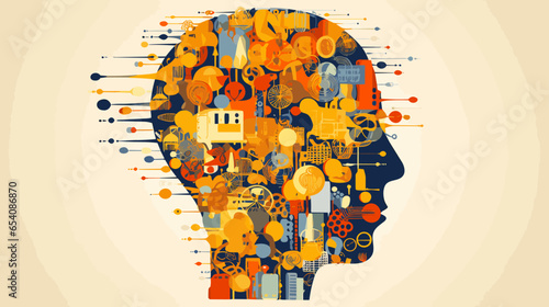Concept vector illustration of LLM (Large Language Models).	
