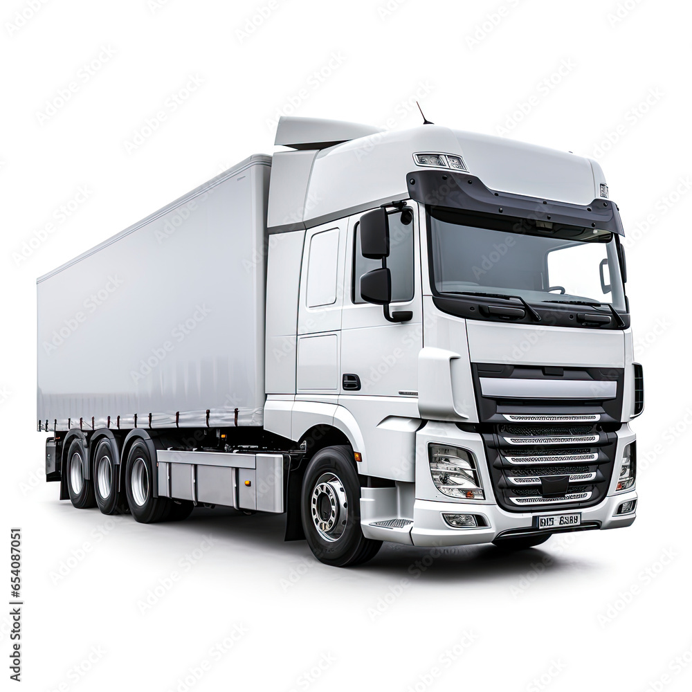 A white truck on a white background A white truck on a white background