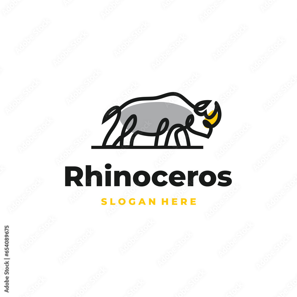 rhino modern logo vector