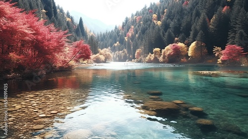 waterfall in autumn © TeamX